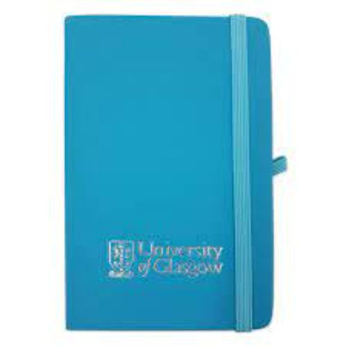 Glasgow Uni Branded - A6 Soft Touch Notebook Light Blue