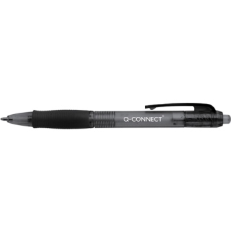 Q-Connect Retractable Ballpoint Pen Black KF00267 - Pack of 10