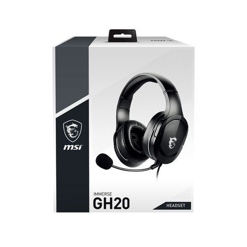 MSI IMMERSE GH20 Gaming Headset 'Black with Iconic Dragon Logo