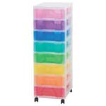  Really Useful Box Multicoloured Storage Unit - 8 x 7L - Clear Tower Rainbow Drawers -...
